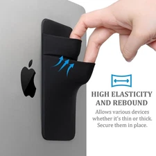 Lacdo Portable Hard Drive Sleeve 2-Pocket Adhesive Pouch for SSDs Black