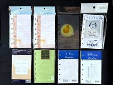 YOU PICK - 6 ring mini binder 3 x 5" (75x127mm) refill sheets English, Mandarin