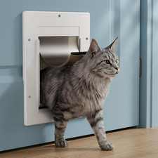 Cat Door, Cat Door Interior Door with Soft Magnetic Flaps, Sliding Panel Closure