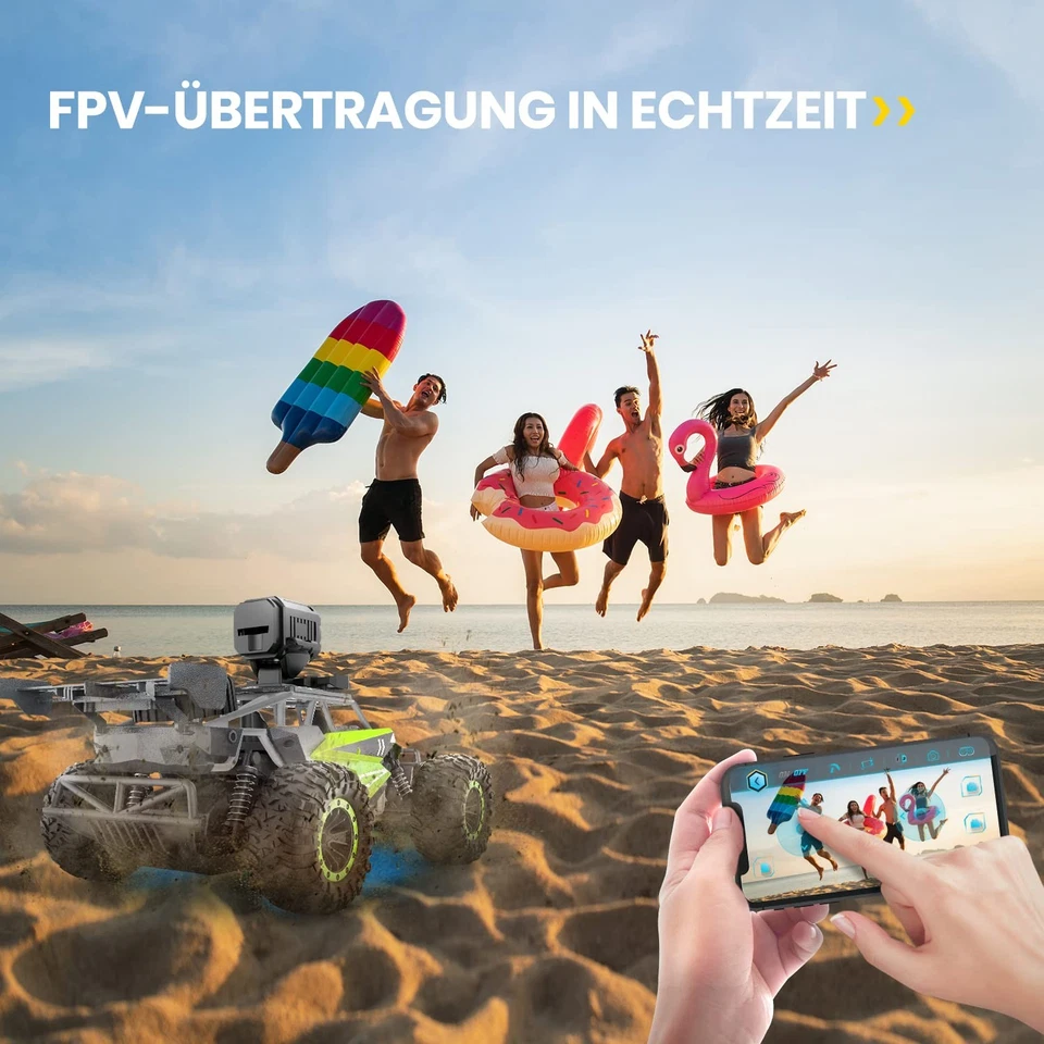 DEERC Ferngesteuertes Auto 1:16 RC Truck mit 1080P Kamera Foto WiFi Übertragu... - Bild 2 von 4