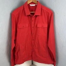 Peter Millar Moleskin Shirt Jacket Mens XL Monaco Red Stretch Button Pocket Golf