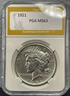 1921 $1 High Relief Peace Dollar Slabbed Brilliant Uncirculated GEM-STUNNING!