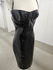 House Of Cb Noella Latex Midi Dress Size Large - Black