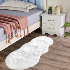 Faux Sheepskin 2x4 Shag Throw Rugs Fur Sheep Skin 2' x 4' Sheepskin White