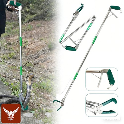 #ad 50quot; Snake Tongs Reptile Grabber Foldable Wide Jaw Stainless Steel Catching Tool $21.99