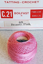 Lot of 2 Balls Coats  Clark Tatting Thread Size 70 125 Yards PINK