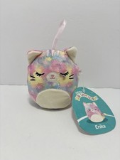 Squishmallows 4 Inch Erika The Cat Tie-Dye Multicolor Plush Ornament With Tag
