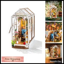 Rolife Book Nook Kit Garden House Snap-Fit 3D Wooden Puzzles for Adults