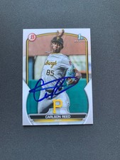 Carlson Reed Signed 2023 Bowman Draft #BD-11 Card Pittsburgh Pirates Auto COA