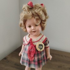 SHIRLEY TEMPLE 13" Composition Doll with original clothes  button D3