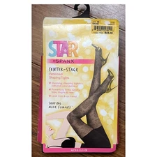 Star Power by Spanx Center-Stage Pattern Shaping Tights Medallion Black B