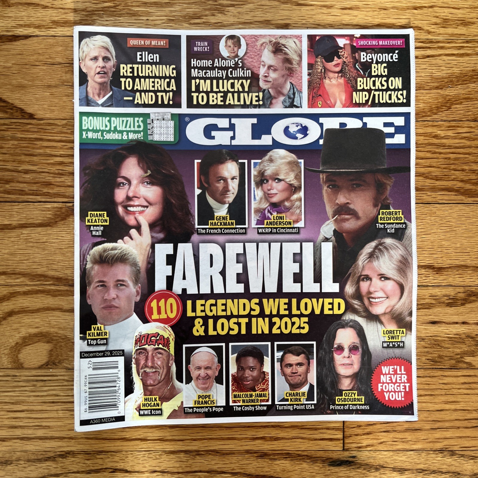 Globe Magazine December 29 2025 – Celebrity & Pop Culture