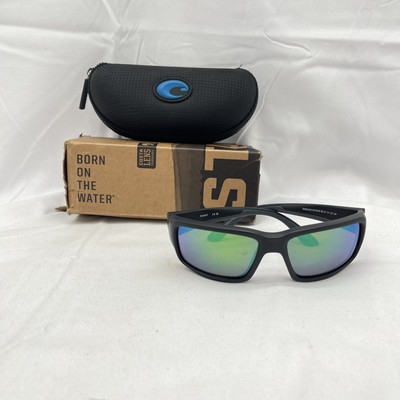 Costa Del Mar Fantail Rectangle Mirror Polarized Wrap Sunglasses Matte Black