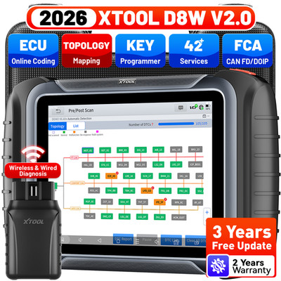USED XTOOL D8W V2.0 Wireless Scanner Full System Diagnostic Topology E.CU Coding