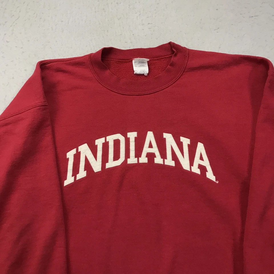 Sudadera De Colección Indiana Hoosiers Para Hombres XL Cuello Redondo Bordada NCAA Y2K Foto 2 de 4