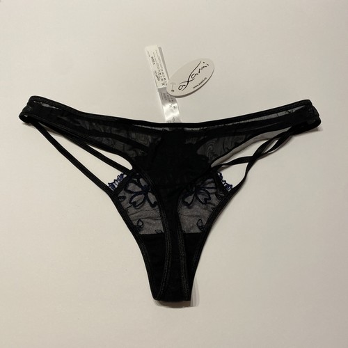 Axami 10248 Brillance G-String Thong Black Blue Shimmer Foil Size XL - Picture 4 of 6