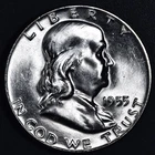 1955 50C FRANKLIN SILVER HALF DOLLAR KM# 199 Grade:  Choice BU A7152