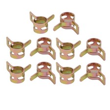10 Pcs 9mm Spring Band Type Action Fuel Hose Pipe Air Clamp Bronze Tone