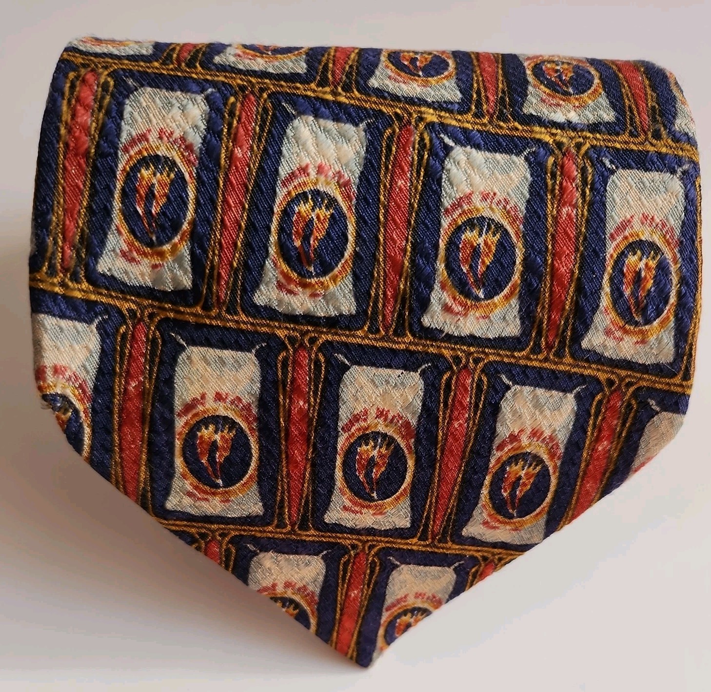Ermenegildo Zegna 100% Silk Multicolor Tie Made in Italy Apx. 57 1/2