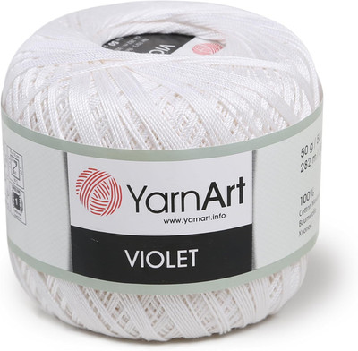Yarn Art 1 Skein Violet,100 Mercerized Cotton Yarn Threads Crochet Lace Hand ...