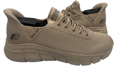 Skechers Men's Slip-ins BOBS Sport Squad Shoes Taupe Size:9 120i