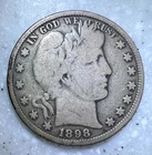 1898  Barber, Liberty Head, Morgan Half Dollar,  VG - Nice Coin!!