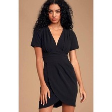 Lulus Marena Black Short Sleeve Mini Dress - Size XL