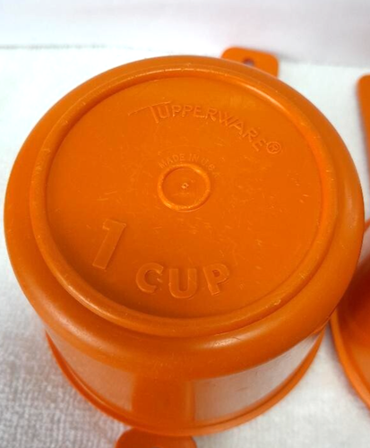 Vintage Tupperware Orange Messbecher Komplettset 6 USA - Bild 11 von 11
