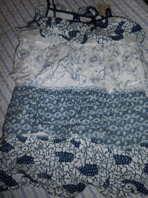 nwt Arizona blue white floral tiered ruffle sleeveless top girl 18 free ...