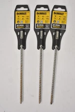 Lot of 3 DeWalt Rock Carbide SDS Plus Hammer Bit 3/16" x 6" x 8-1/2" DW5404