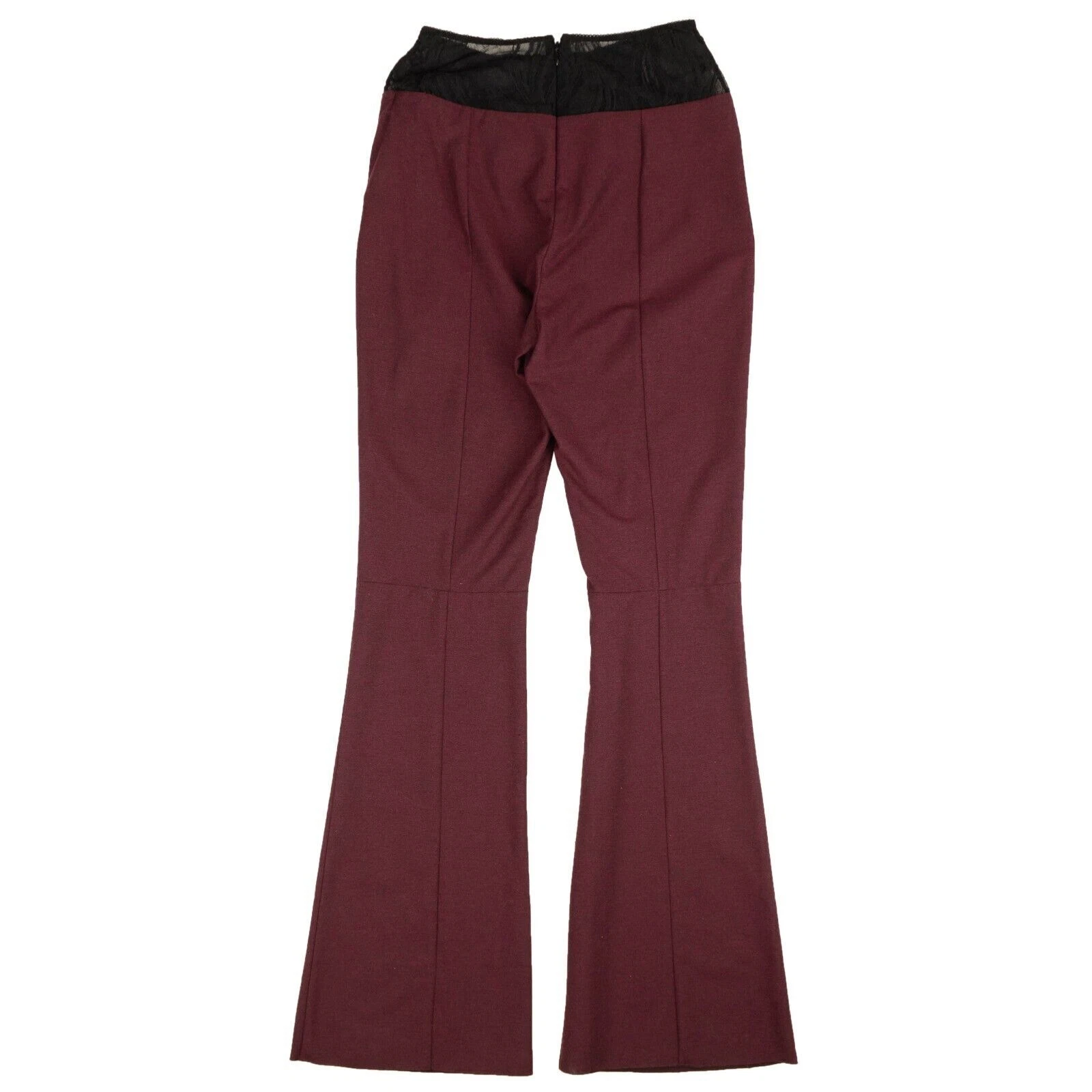 Pantaloni svasati in pizzo bordeaux e nero NUOVI PALM ANGELS taglia 4 40 $945