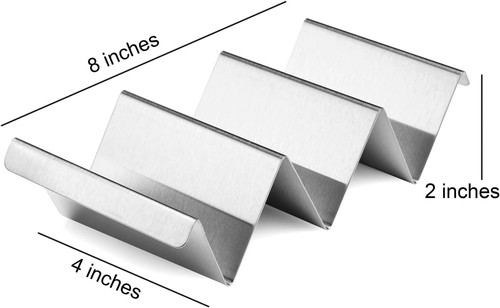 Supporto Taco 4 Confezioni - Acciaio Inox Taco Rack Camion Vassoio Stile Forno Sicuro - Foto 5 di 7