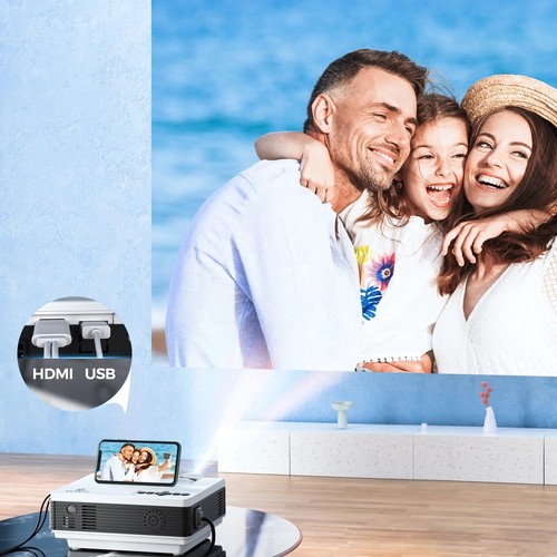Portable Bluetooth Projector Video LCD Projector 4K WiFi Home Theater Cinema - Picture 7 of 12