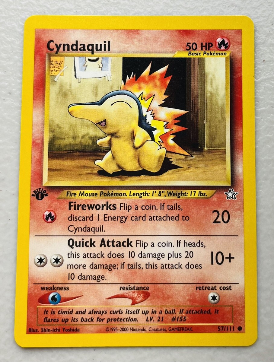Cyndaquil 57/111 1st Edition Neo Genesis Pokemon Card | eBay
