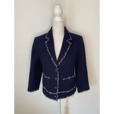 Talbots Tweed Jacket In Navy