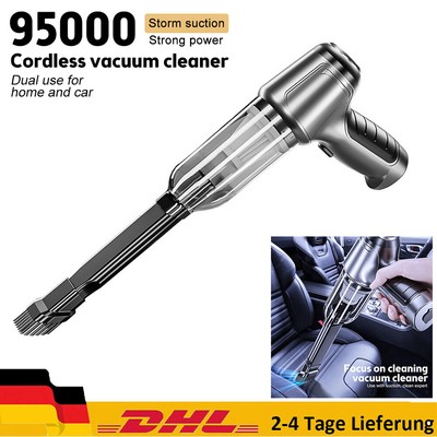 120W 95000Pa Kabellos Handstaubsauger Staubsauger Akku Für Auto Büro Haus DE DHL