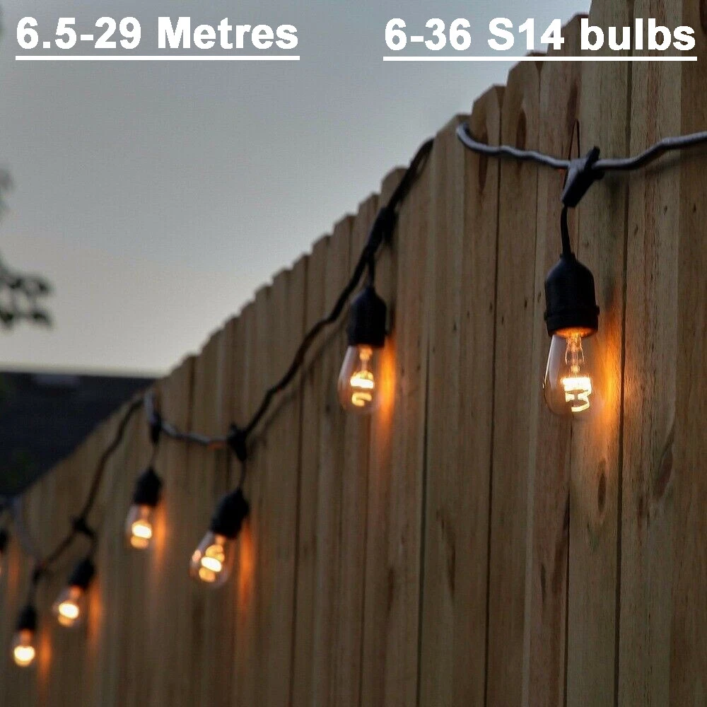 Heavy Duty Light Chain Hanging Bulb Holder Warm Bulb Outdoor Patio String Lights