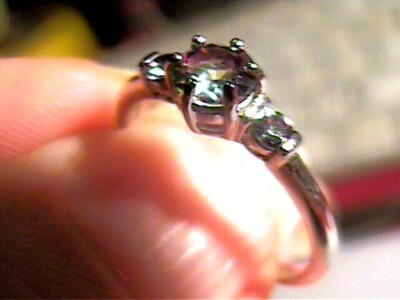 Mystic topaz ring 6 ANNIVERSARY  TRIO STERLING 925 natural real DAINTY ladies  