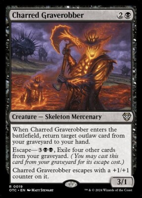 *MtG: 4x CHARRED GRAVEROBBER - Commander: Outlaws of Thunder Junction Rare*