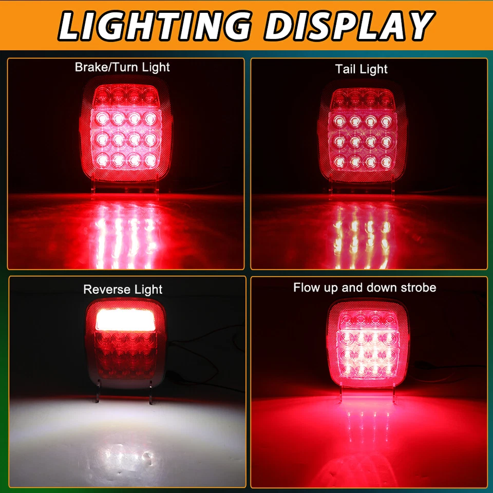 Par de luces traseras rojas + blancas freno de giro lámpara de reversa para Jeep Wrangler YJ CJ7 Foto 4 de 4