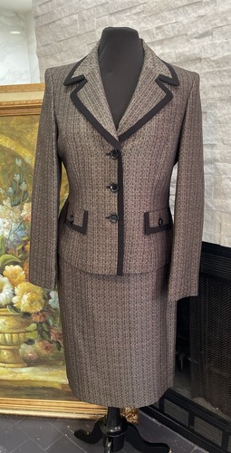 Jones Studio Brown With Black Trim Size 8 Career - Picture 2 of 17