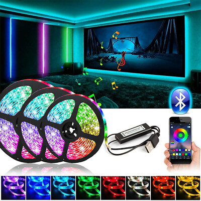 Bluetooth LED Strip Light TV Back 5V USB RGB 5050 Tape Waterproof APP Control US