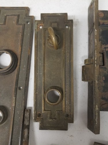Antik Griechisch Bronze Russwin Russell Erwin Türschloss Set Hardware Thetis Yale #1 - Bild 5 von 16
