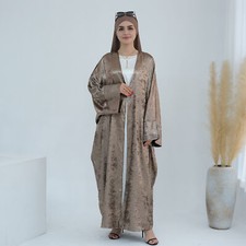 Modest Dubai Arab Open Kaftan Muslim Women Abaya Cardigan Maxi Dress Kimono Robe