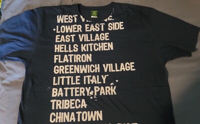 2005 MTV Manhattan Blue Short Sleeve New York City SpellOut Adult Large T Shirt