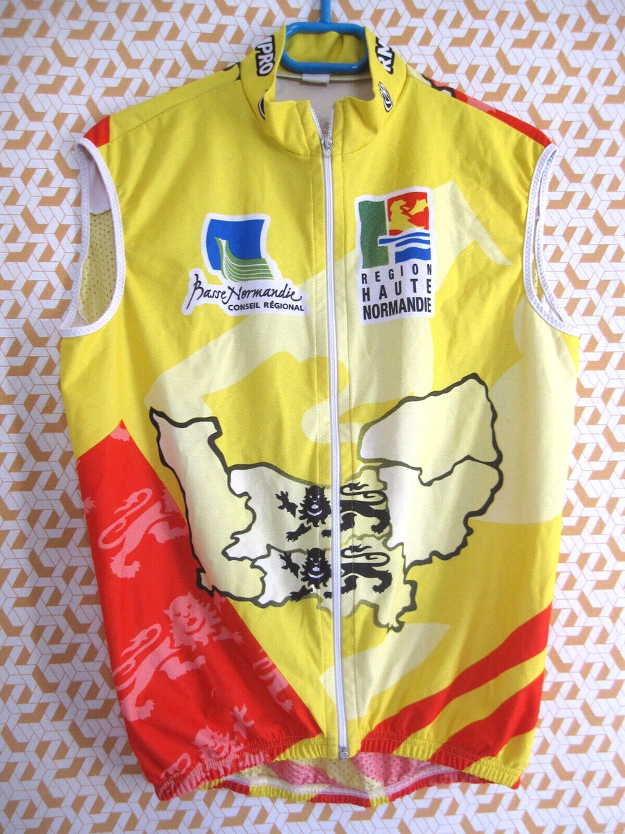 Maillot Cycliste Vintage Sunn Chipie – Sans Manches, Taille L, Rouge/Noir
