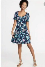 Old Navy Womens Hawaiian Palm Print Knit Dress Sz XXL Tall NWOT Navy Blue