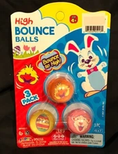 Easter High Bounce Balls Superballs 3 Pack JA-RU Jaru toys Orange Chick Ball