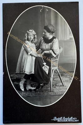 orig. KAB Cabinet Photo Photograph Picture Old Woman Mother Child Girl Fashion 1890