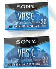 Lot 2 Sony VHS-C Premium Tapes 30 Minute SP 90 Minute EP New Camcorder Video